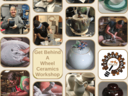Pottery Wheel Ceramics Workshop with Pamela Montalbano at The Curious Forge. Learn to make pottery on the ceramics wheel