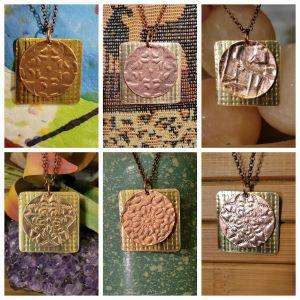mingle and make copper textured jewelry pendant class