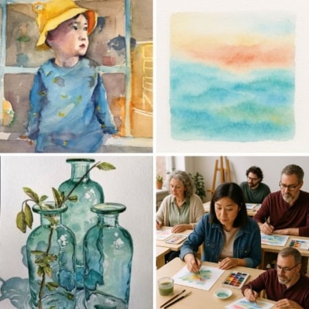 water color class and exploration