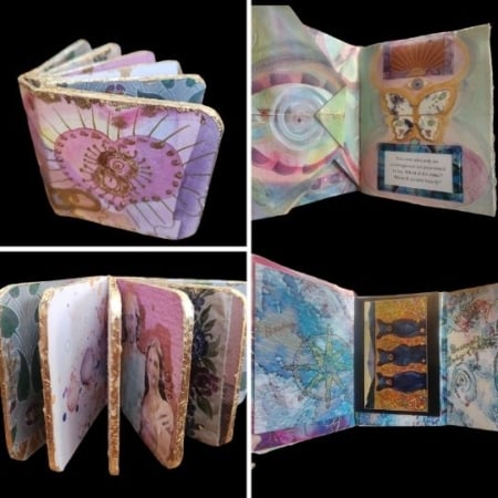 Handmade journals designed as vessels for story and reflection, created through this bookbinding workshop