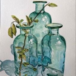 watercolor sip and paint class