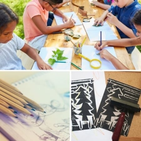 2D Mixed Media Art Exploration class for ages 10 and up