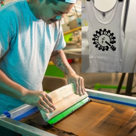 Intro to screenprinting. learn the basics of screenprinting and go home with a screen printed curious forge tshirt